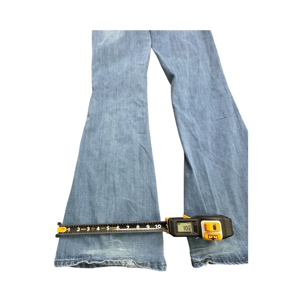 SHEIN Jeans Womens 28 Light Blue Flare Bell Bottom High Waisted Wide Leg Retro - Picture 10 of 13